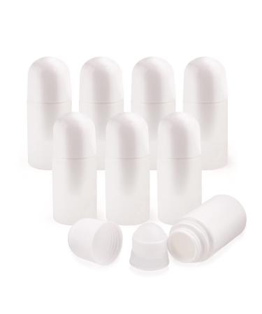 8 Packs Roll On Deodorant Bottles 1.7oz/50ml Empty Deodorant Containers Plastic Rollerball Bottles Refillable Roller Container For Homemade Natural Deodorant