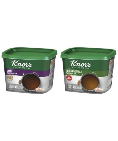Knorr Gluten Free Lamb Paste Bouillon 1 kg & Gluten Free Rich Vegetable Paste Bouillon 1kg