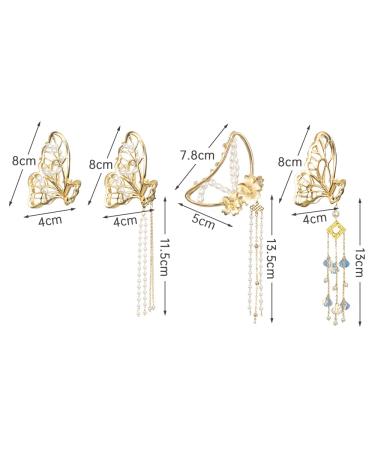Shop Stylish Metal Hair Clips - 4-Pack Gold Butterfly Design | Fashionable & Slipproof Hair Jewelry - Buy Online on SooperMarket.com