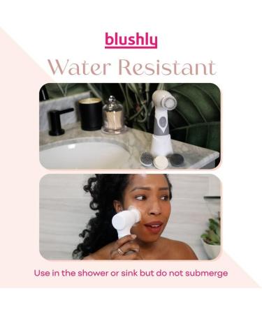 Blushly Facial Cleansing Brush - 360 Degree Exfoliating Facial Brush - Skin Care Routine Essential for Deep Cleaning - Pink - Buy Online on SooperMarket.com