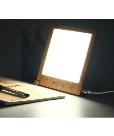 84 LED Light Therapy Lamp Compact Adjustable 3 Colour Temperature (3000-6500K) and Brightness (up to 10000LUX) Touch Control 4 Timer Settings (Wood) - Buy Online on SooperMarket.com