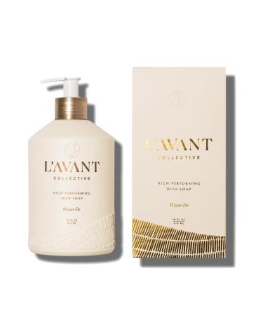 L'AVANT Collective High Performing Dish Soap | Plant-Based Ingredients & High Performing Formula | Winter Fir Scent | Notes of Cedar Fir Balsam Sandalwood | Reusable Glass Bottle (16 Fl Oz)