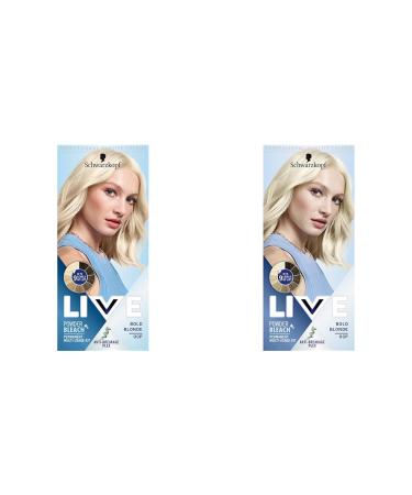 Live Schwarzkopf LIVE Powder Bleach Bold Blonde Permanent Hair Dye Lifts Up to 9 Levels Plex Technology 00P 157.0 gram (Pack of 2) Bold Blonde 157.00 g (Pack of 2)