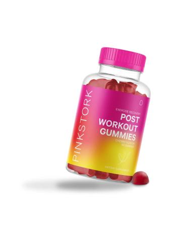 Pink Stork Post Workout Gummies: Tart Cherry Extract Supplement, Muscle Recovery, Sore Muscles + Pain Relief, Anti-Inflammatory, Celery Seed Extract, Post Workout Recovery, Women-Owned, 60 Gummies