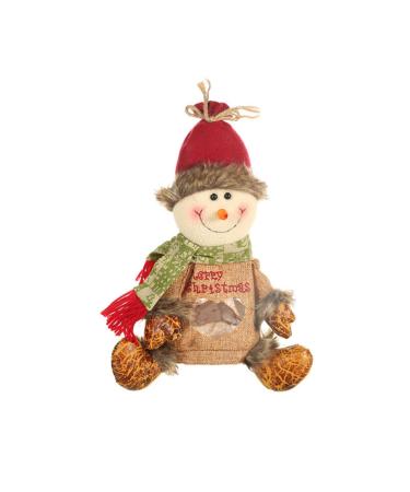 KALLORY Candy Bags Candy Bag for Christmas Linen Christmas Bags Child Zipper Apple Bag 1 count (Pack of 1) As Shown