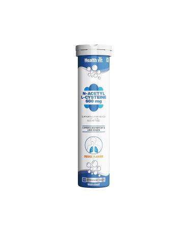 Harsha N-Acetyl L-Cysteine 600mg Provides Antioxidant Support & For Healthy Liver Respiratory Lung Health - Sugar Free 10 Effervescent Tablets Orange Flavor