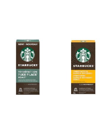 Starbucks By Nespresso Pike Place 5 X 10 Nespresso Coffee Pods 50 Count & by Nespresso Blonde Espresso Roast Nespresso Coffee Capsules Original Line Compatible 10 Nespresso Coffee Pods