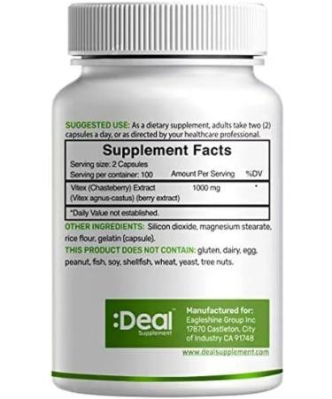 LLK Vitex Chasteberry Extract 1000mg - Hormone Balance for Women's Fertility, PMS & Menopause - 200 Capsules - Buy Online on SooperMarket.com
