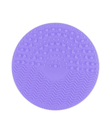 Makeup Brush Cleaner Mat Round Silicone Brush Cleaner Brush Clean Pad for Makeup Tool Clean Silicone Brush Cleaner light purple