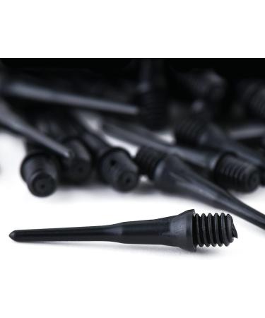 Tian Ma 2BA Thread Plastic Tip Dart Points - Black 200 Pack | Soft Dart Tips Replacement & Accessories - Buy Online on SooperMarket.com