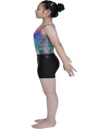 Aosva Girls Gymnastics Leotard Sparkle New Geometry Design | 9-10 Years (150CM) | Black Rainbow Set - Buy Online on SooperMarket.com