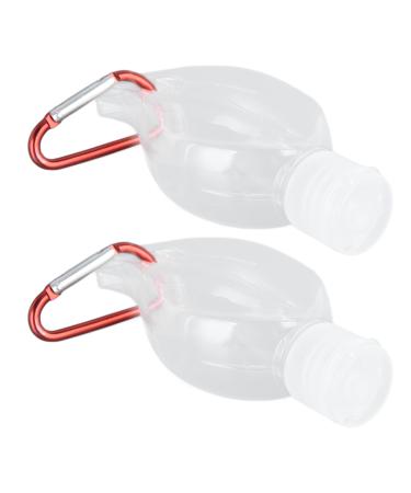 Acouto Travel Leakproof Plastic Bottle Refillable Squeeze Container for Cosmetics Shower Gel 50ml Capacity PET Material Transparent Set of 2 for Travel (Flip cover maple leaf style)
