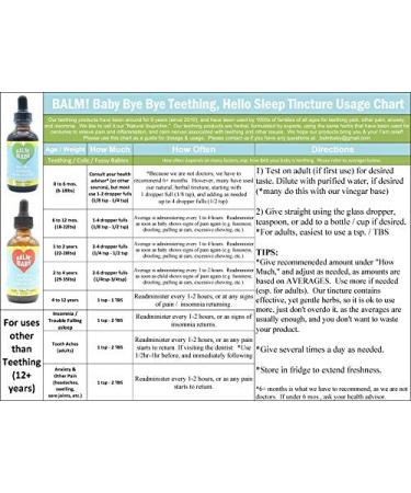 BALM! Baby Bye-Bye Teething Hello Sleep Tincture | Natural & Organic Relief for Baby | Soothes Inflamed Gums & Pain, Promotes Sleep | 4 Oz Glass Bottle (Apple Cider Vinegar) - Buy Online on SooperMarket.com