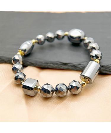 MuYu Art Faceted Bead Terahertz Bracelet Energy Healing Stone Magnetic Therapy Terahertz Bracelet 7 Inches for Women Men Adjustable Terahertz Bracelet - Buy Online on SooperMarket.com