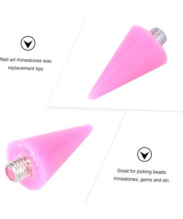 Healeved 6 Pcs Wax Head Rhinestone Dotting Pen Tips Nail Picker Replacement Tips Rhinestones Picker Tips Point Drill Pen Tip Rhinestone Picker Head Manicure Tools Nail Art Tool Pink Acrylic - Buy Online on SooperMarket.com