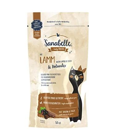 Sanabelle Snack Lamb and Elderberry | Delicious mini meat sticks for adult cats | 20 x 55 g Lamb & Elderberry 55 g (pack of 20)
