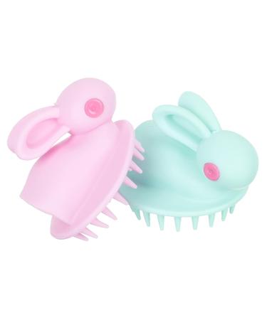 Kisangel 8 Pcs Rabbit Head Scrubber Stimulation Massage Hair Brushes - Silicone Baby Scalp Massager Shampoo with Handle for Cleaning - Adorable Design - 6.7X6CMx4pcs - Buy Online on SooperMarket.com