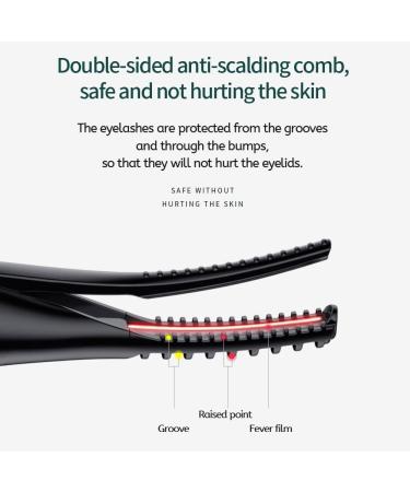 Heated Eyelash Curler 2 in 1 Clip-Type Eyelash Curler with Comb USB Rechargeable Portable Electric Eyelash Curler Easy Install Easy to Use - Buy Online on SooperMarket.com