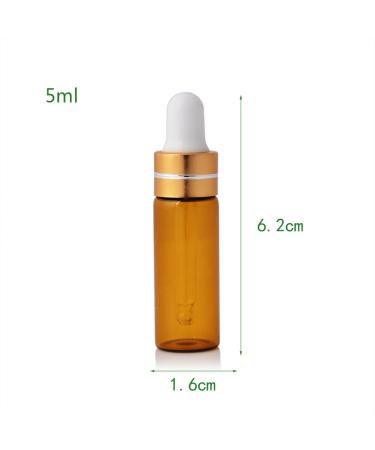 Enslz 15 Mini Amber Glass Bottles (5ml) - Refillable Essential Oil Perfume & Cosmetics Storage with Golden Screw Caps - Perfect for Samples & Travel - Buy Online on SooperMarket.com