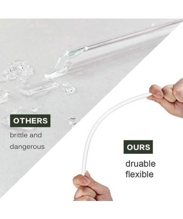 6 Straws and 1 Brush Reusable Straws Plastic Clear Reusable Straws - Buy Online on SooperMarket.com