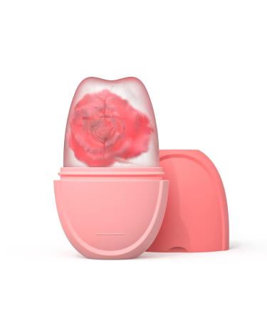 SANWOOD Ice Roller Ice Roller for Face and Eyes Ice Face Roller to Effectively Lighten Skin Remove Swelling & Fine Lines Shrink Pores Refillable Silicone Ice Mould for Face (Pink#2)