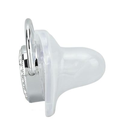 Ultra-Light BPA-Free Silicone Pacifier for Toddlers 6-18 Months | Seamless Design with Silver A-Z Letters & Lid - Buy Online on SooperMarket.com