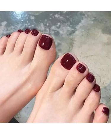 Brishow Artificial Foot Toenails - 24pcs Acrylic Stick-On Toenails for Women & Girls | International Shipping - Buy Online on SooperMarket.com