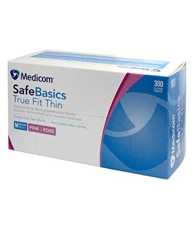 Medicom Safe Basics Pink Nitrile Glove - Medium 300 gloves