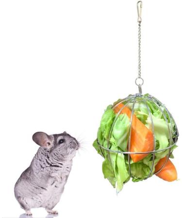 Fewao Stainless Rabbits Feeding Grass Ball Sphere Treat Hay Feeder Dispenser Hanging Ball Rabbit Chinchilla Guinea Pig Chicken Toys for Small Animals - Buy Online on SooperMarket.com