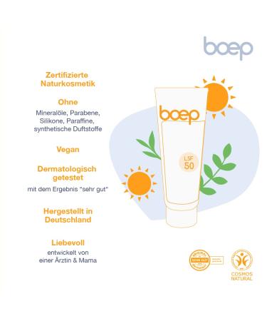 Boep Sunscreen Sensitive LSF 50 | Mineral Sun Protection for Babies Children & Adults | Vegan Natural Cosmetics | Face & Body SPF | 50ml - Buy Online on SooperMarket.com