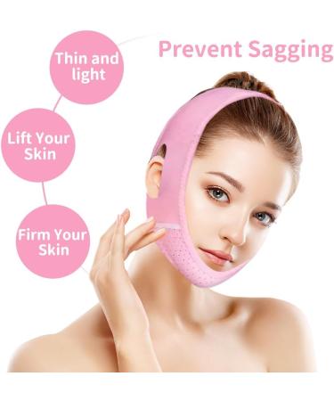 Airfish V Line Lifting Mask Double Chin Reducer with Chin Strap for Women Double Chin Eliminator Face Lift Chin Mask Lift Prevent Sagging V Shaped Slimmer (Pink) - Buy Online on SooperMarket.com