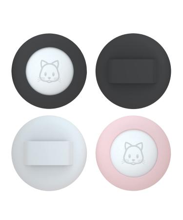 2022 Airtag cat necklace holder small air day cat necklock holder dogs pet collapse within 0.95 cm (3/8 inches) (black & black & pink & white) black black pink and white