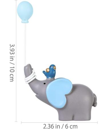 YeahiBaby Beautiful Resin Elephant Balloon and Heart Cake Topper or Small Dessert Decoration for Wedding Party Tables (Sky Blue) - Buy Online on SooperMarket.com