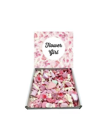 Flower Girl gift that Pink Ribbon Flower Girl floral pink topper "Will you be my Flower Girl" or used on the Wedding Day as a Flower Girl gift 1 kg Pink Pick N Mix Sweet Box Hamper