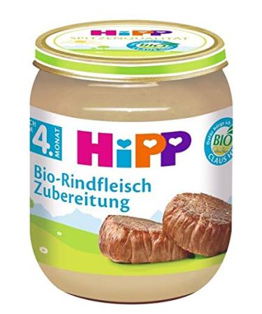 HiPP meat preparations from 4 months organic beef preparation DE- KO-037 item no. 6010-01 - VE 125g