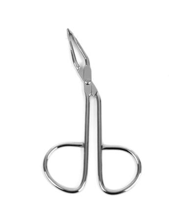 Lurrose Stainless Steel Eyebrow Tweezers Scissors- Professional Shaped Slant Tip Tweezer Clip Hair Plucker for Hair and Eyebrows Personal Care (Silver)