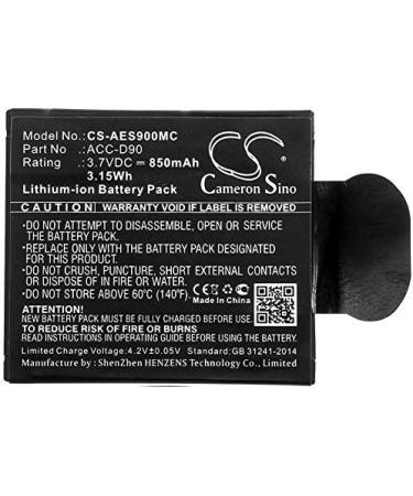 DCH 850mAh ACC-D90 Battery Replacement for AEE LyfeS72 LyfeTitan LyfeSilver - Compatible D90 S90 S91B - Buy Online on SooperMarket.com