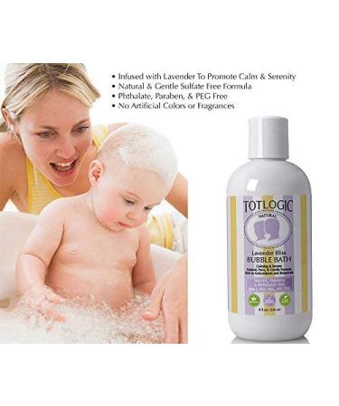 TotLogic Sulfate Free Bubble Bath with Calming Lavender - 8 oz | Kids & Baby Safe, Natural, Gentle & Hypoallergenic | Rich in Antioxidants & Botanicals | No Parabens, Phthalates, or Sulfates - Buy Online on SooperMarket.com