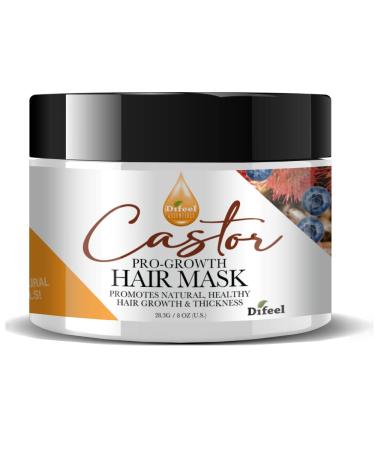 Difeel Essentials Pro-Growth Castor Hair Mask 8 oz. - Hair Mask for Dry Scalp and Hair Growth Made with Natural Castor Oil