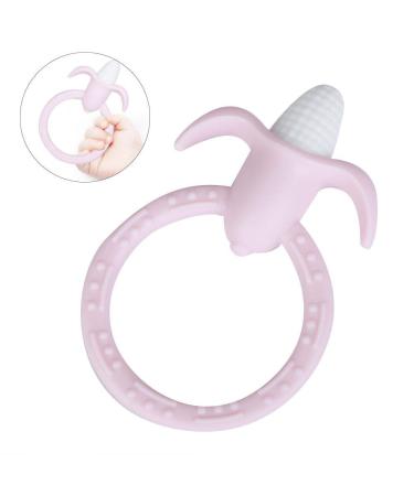 Infant Silicone Teether - BPA Free Soft Pink Teething Toy for Toddlers | Safe Chewing & Soothing Solution - Buy Online on SooperMarket.com