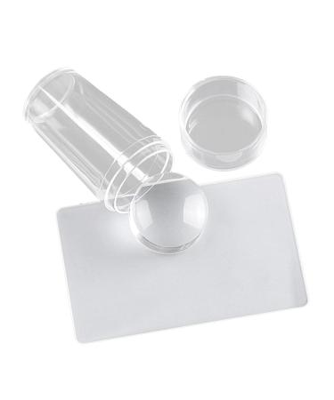 certainoly Nail Art Stamper Clear Jelly Soft Silicone Stamping Jelly with Nail Scraper Image Plate Manicure Tools DIY Polish Kit