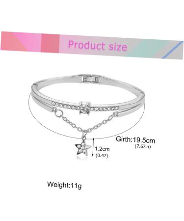 FRCOLOR Star Women Bracelet Women Bracelets Sun and Moon Bracelet Star Hand Jewelry Star Bracelet Gemstone Bracelets Cuff Bracelet Crystal Bead Bracelet Alloy Silver Bracelet Miss Silver 19.5*1.2cm - Buy Online on SooperMarket.com