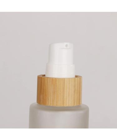 COSIDEA 6 pcs Empty 2oz / 60ml bamboo lids clear glass bottle with lotion pump dispenser refillable emulsion cosmetic cream bottles toiletries refill travel container 60ml With Lotion Pump - Buy Online on SooperMarket.com