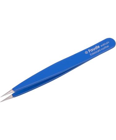 FAUDE Pointed Tweezers for Splinters & Ingrown Hairs - Precision Stainless Steel 10cm (Blue) | International Shipping - Buy Online on SooperMarket.com