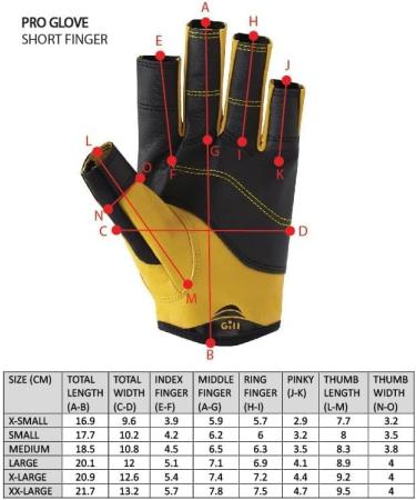 Gill Men's Pro Short Finger Sailing Gloves - Black XS | Durable & Comfortable Dinghy Gloves for All Conditions - Buy Online on SooperMarket.com