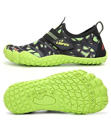 UBFEN Water Shoes for Kids Boys Girls Aqua Socks Barefoot Beach Sports Swim Pool Quick Dry Lightweight Toddler Little Big Kid 1 Big Kid A Green