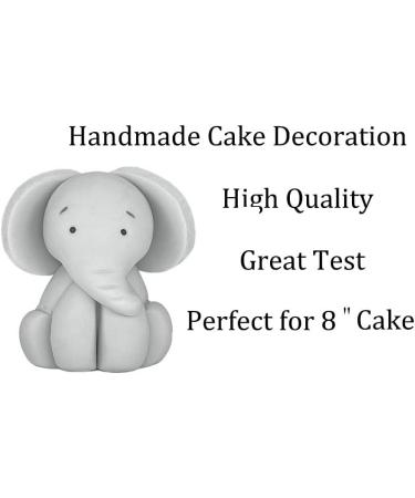Personalised Elephant Cake Topper - Edible Fondant Safari Jungle Cupcake Decorations with an Edible Glue - Kids Birthday Supplies - Buy Online on SooperMarket.com