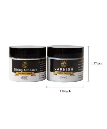 Gilding Adhesive 100ml Epoxy Resin - Professional Craft Use, Water Based Varnish - Protects Gold Foil, Anti-Oxidation - Brush and Gloves Gift Included - Buy Online on SooperMarket.com