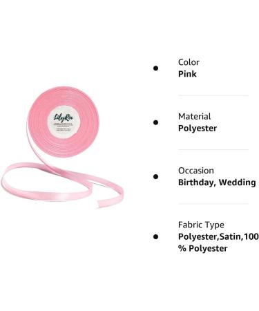 Pink Ribbon 1/4 36 Yards Satin Roll - Ideal for Scrapbooking, Weddings, Baby Showers, and More - Buy Online on SooperMarket.com