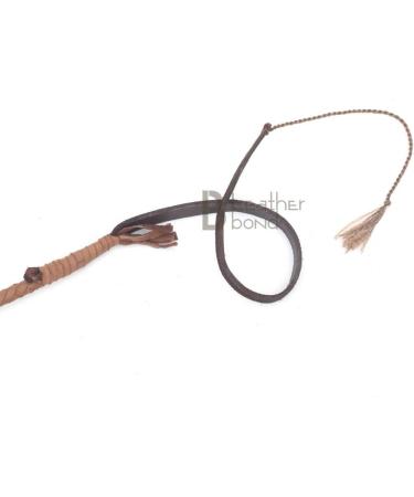 LB'S WHIP Indiana Jones Style 4ft 8 Plait Natural Tan Brown Cowhide Leather Bullwhip - Buy Online on SooperMarket.com